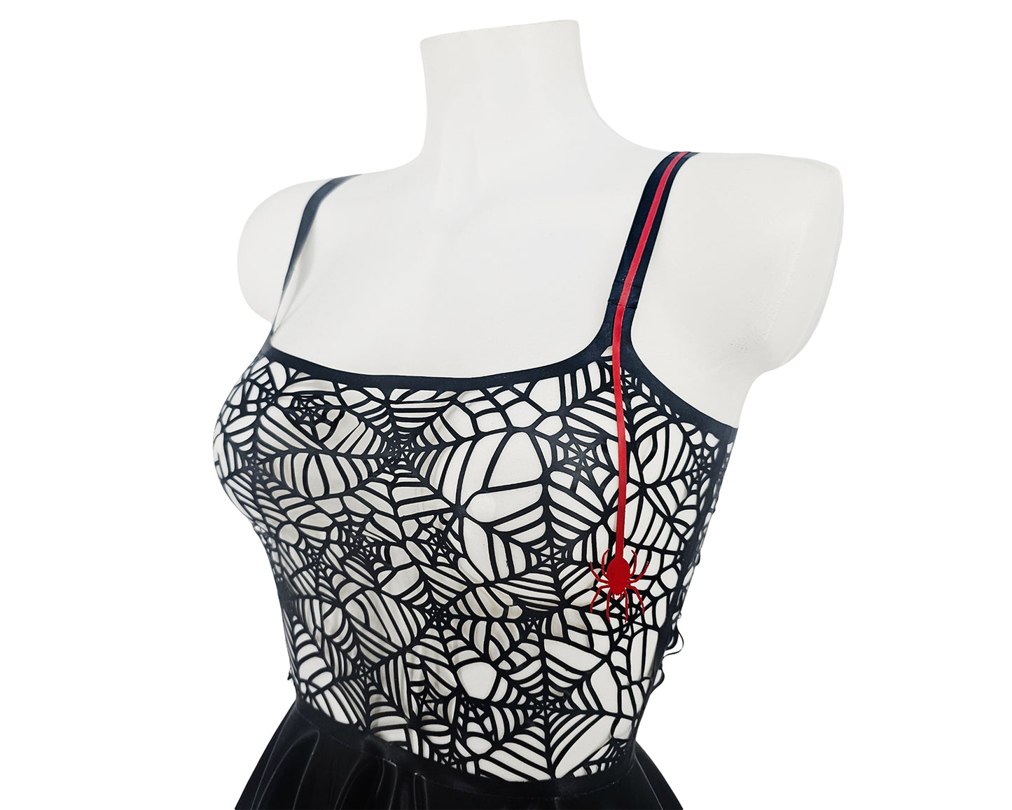 Robe patineuse en dentelle et latex