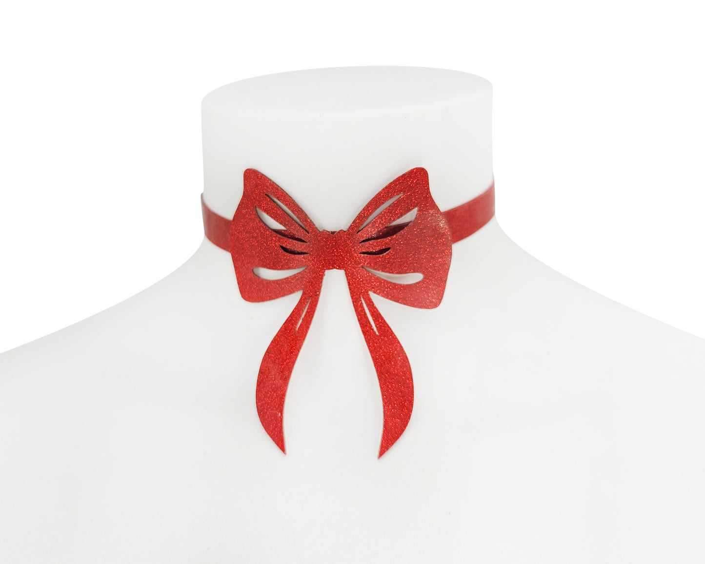 Latex lasercut bow choker