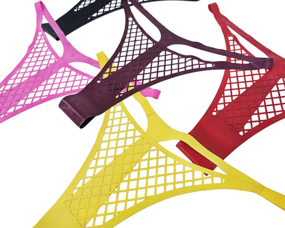 READY TO SHIP Size XL Lasercut latex fishnet thong