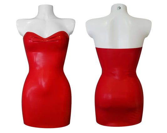 Latex bandeau mini dress - Lottie Latex - latex dress handmade in Belgium