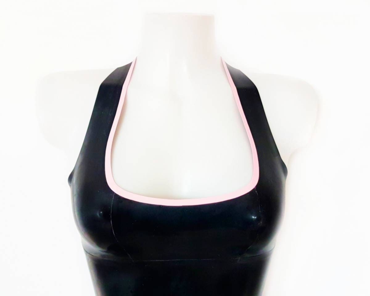 Latex halter mini dress - Lottielatex latex dress handmade in Belgium
