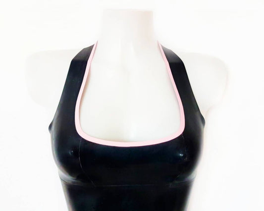 Latex halter mini dress - Lottielatex latex dress handmade in Belgium