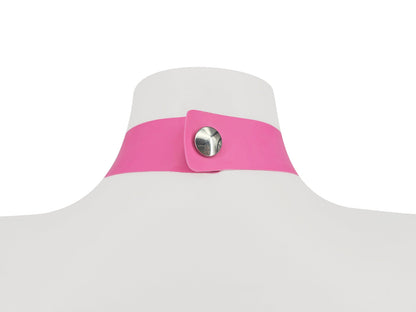 Latex harness choker back (silver, gold or rainbow hardware) - Lottielatex latex clothing handmade in Belgium