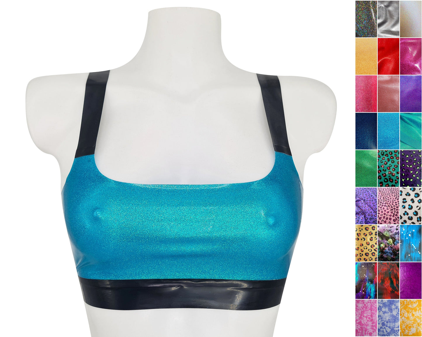 Glitter/pattern latex crop top