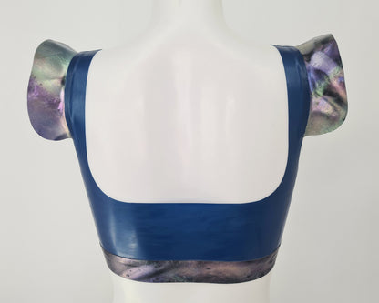 READY TO SHIP Size S Latex crop top with latex ruffles