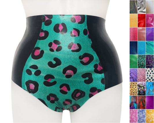 Halloween/glitter/pattern latex panel high waist panties