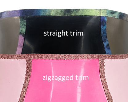 Glitter trim panelled latex top